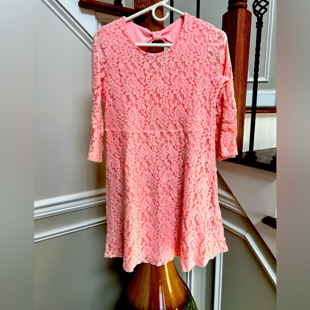 Girls soft net pink dress kids wear